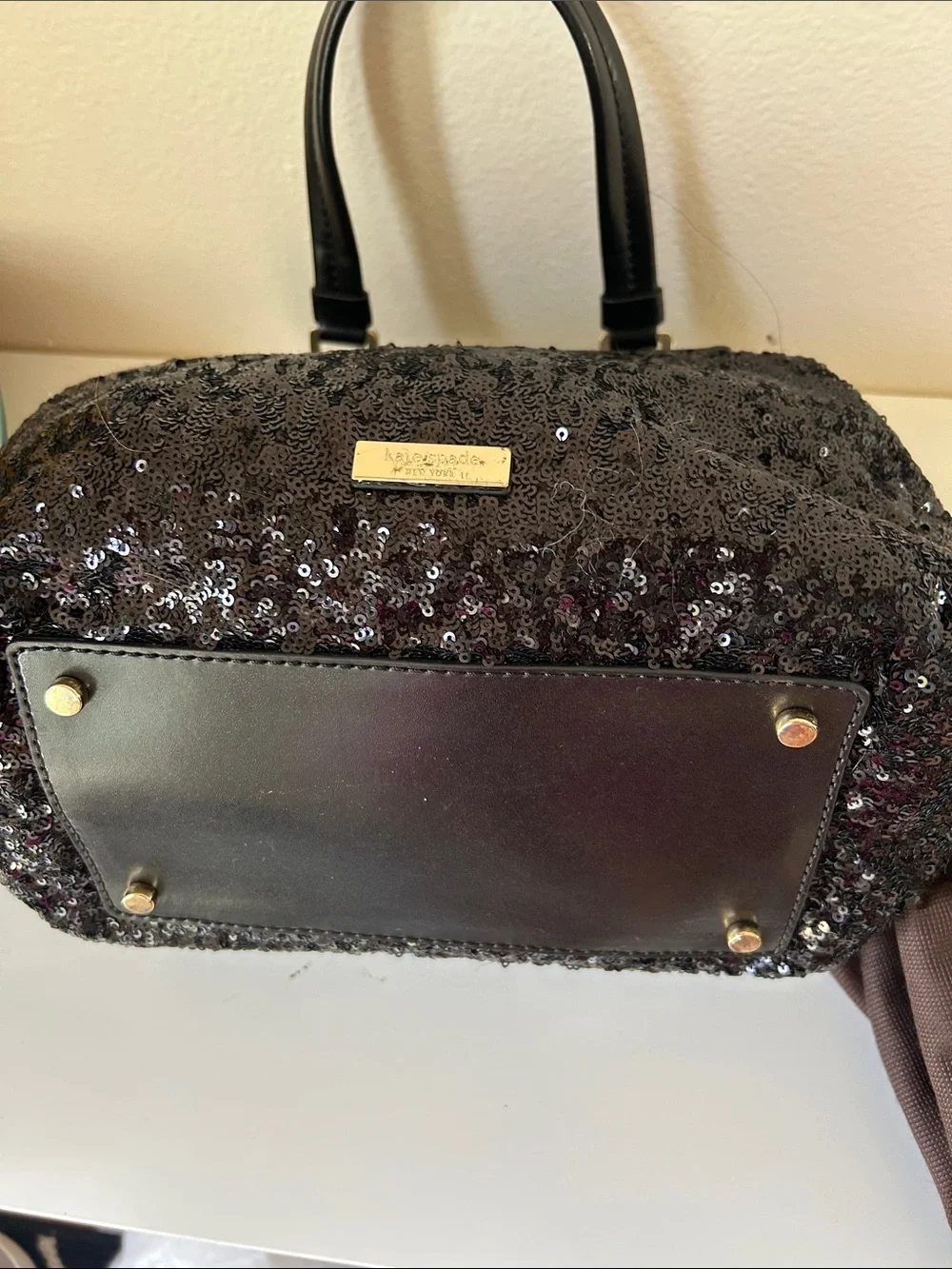 kate spade Black Sequin Bow-Accent Satchel